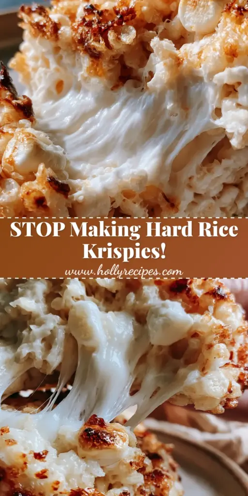 Rice Krispie Treats Recipe: The Ultimate Brown Butter and Gooey Marshmallow Masterpiece 3 A thick, gourmet Rice Krispie treat being pulled apart to reveal a stretchy, gooey marshmallow core with brown butter specks. (rice krispie treats recipe)