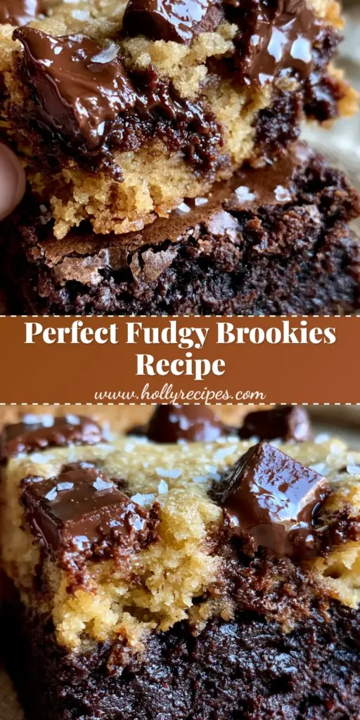Brookies Cookies: The Ultimate Fudgy Dark Chocolate Brownie Cookie Bars 4 A stack of Brookies Cookies showing the distinct layers of dark brownie and golden chocolate chip cookie. (Brookies Cookies)