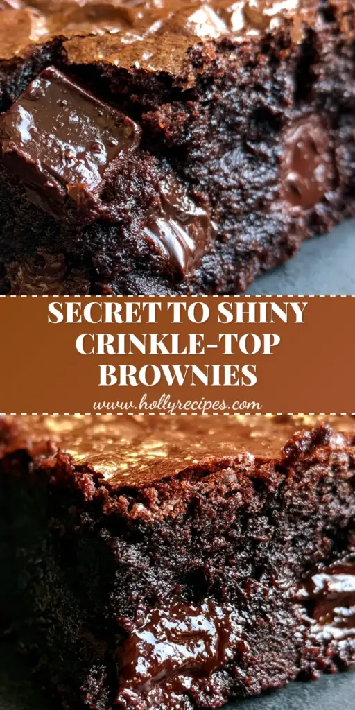 Brown Butter Espresso Brownies with a Paper-Thin Crinkle Top 4 A stack of thick, fudgy brown butter espresso brownies on a matte ceramic plate, showcasing a shiny crinkled top.