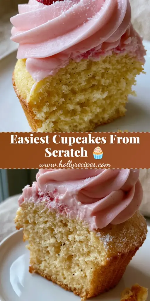 Cupcake Perfection with Vanilla Bean and Glossy Raspberry Buttercream 4 A gourmet vanilla cupcake with a tall glossy pastel-pink raspberry buttercream swirl and fresh raspberry garnish on a white plate. (cupcake)