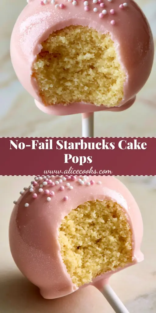A close-up of a perfectly dipped pink vanilla cake pop with white and pink pearls. (Vanilla cake pops recipe)
