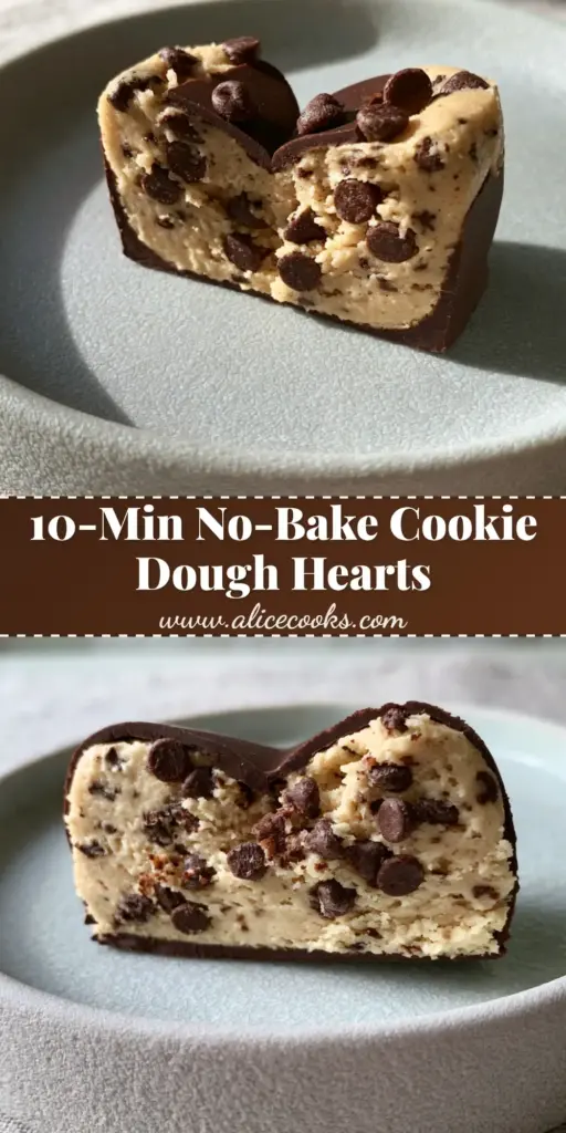 A close-up shot of several chocolate covered cookie dough hearts with glossy chocolate drizzles on a serving platter.