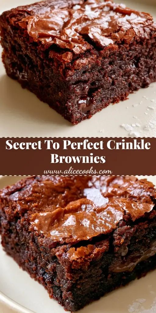 Brownies with a Crinkled Crust and Molten Chocolate Chunks 4 A stack of thick, fudgy brownies with a shiny crinkled top and flaky sea salt. (Brownies)