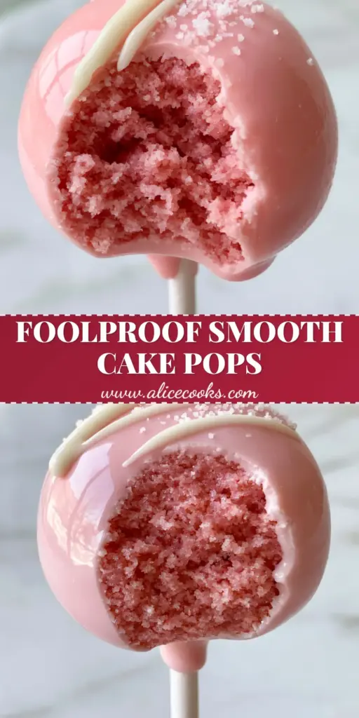 Homemade Cake Pops: The Ultimate Guide to Fudgy Pink Vanilla Treats 4 A handheld photo of a smooth pastel pink chocolate-coated cake pop with a white chocolate drizzle and a bite taken out to reveal a dense pink vanilla center. (homemade cake pops)