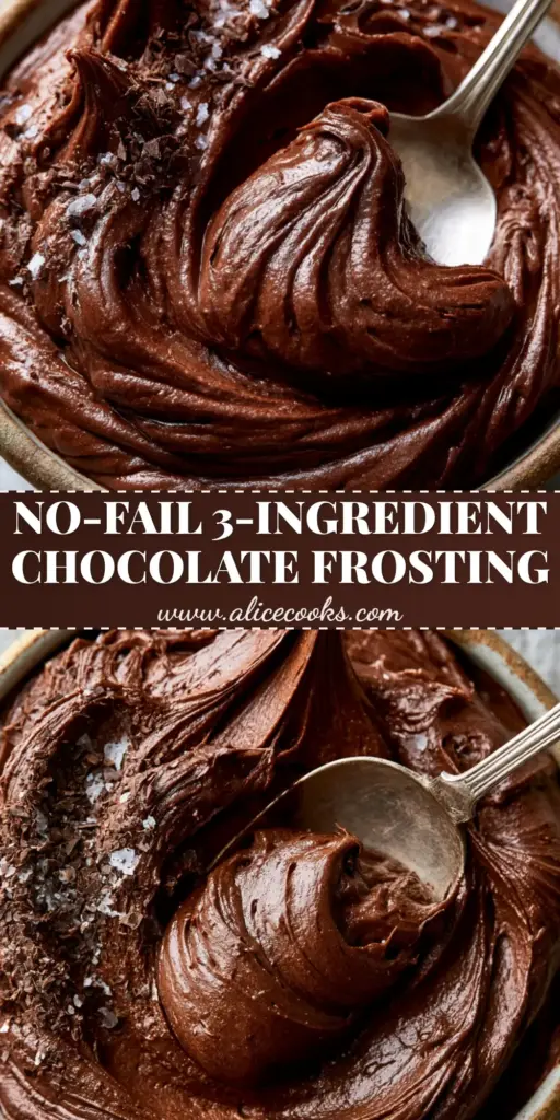A massive dollop of whipped dark chocolate frosting on a vintage silver spoon, featuring glossy swirls and sea salt flakes. (chocolate frosting)