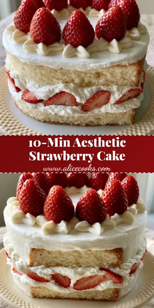 A minimalist Korean strawberry cake design on a ceramic stand featuring white buttercream, piped stars, and glossy strawberries.
